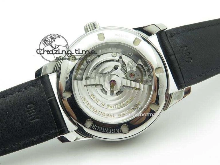 Soft Ingeniuer St.Laurens SS White Dial MKF 1:1 V2 Best Edition On Black Leather Strap A 7355