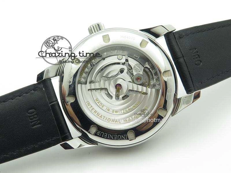 Soft Ingeniuer St.Laurens SS White Dial MKF 1:1 V2 Best Edition On Black Leather Strap A 7355