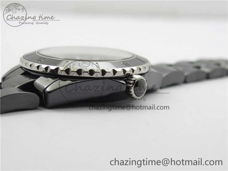 Stylish J12 38mm BV+ 1:1 Best Edition Black Korea Ceramic Black Dial Crystal Markers on Bracelet Calibre 12. 6484