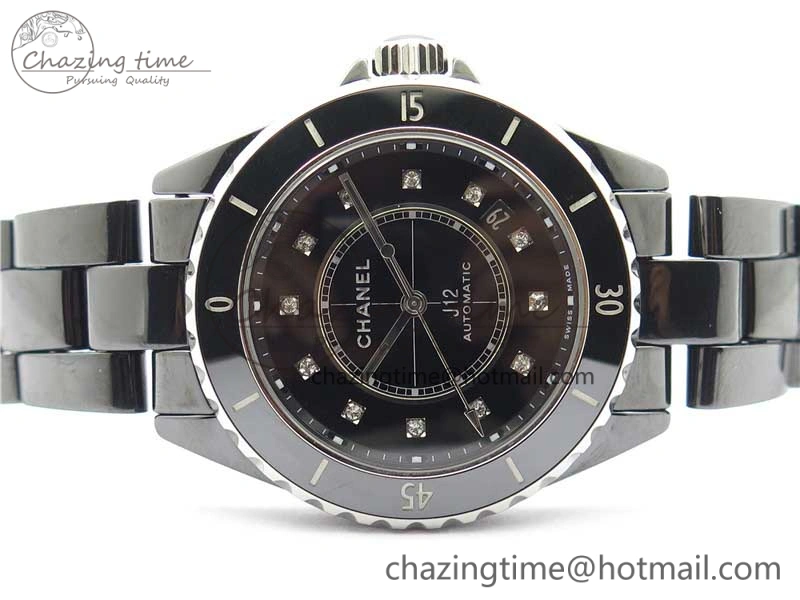 Stylish J12 38mm BV+ 1:1 Best Edition Black Korea Ceramic Black Dial Crystal Markers on Bracelet Calibre 12. 6484
