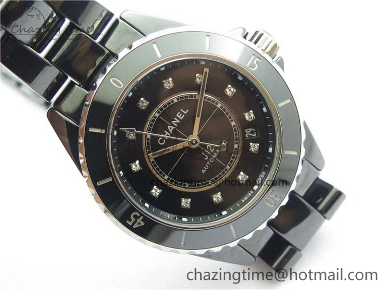 Stylish J12 38mm BV+ 1:1 Best Edition Black Korea Ceramic Black Dial Crystal Markers on Bracelet Calibre 12. 6484