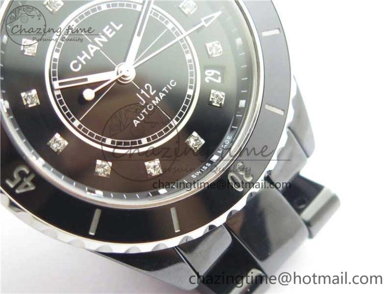 Stylish J12 38mm BV+ 1:1 Best Edition Black Korea Ceramic Black Dial Crystal Markers on Bracelet Calibre 12. 6484