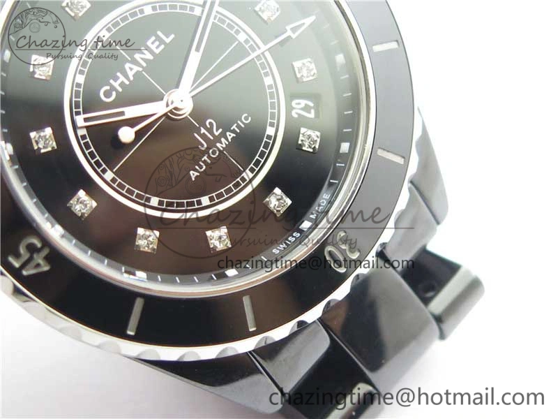 Stylish J12 38mm BV+ 1:1 Best Edition Black Korea Ceramic Black Dial Crystal Markers on Bracelet Calibre 12. 6484