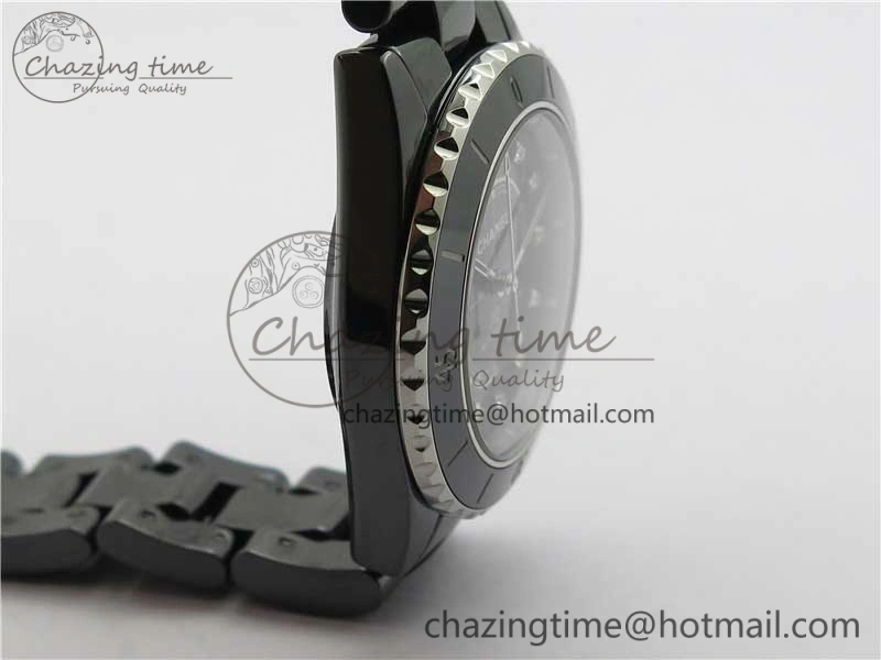 Stylish J12 38mm BV+ 1:1 Best Edition Black Korea Ceramic Black Dial Crystal Markers on Bracelet Calibre 12. 6484