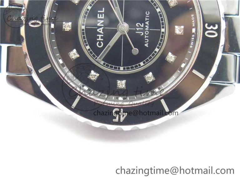 Stylish J12 38mm BV+ 1:1 Best Edition Black Korea Ceramic Black Dial Crystal Markers on Bracelet Calibre 12. 6484