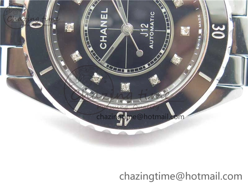 Stylish J12 38mm BV+ 1:1 Best Edition Black Korea Ceramic Black Dial Crystal Markers on Bracelet Calibre 12. 6484
