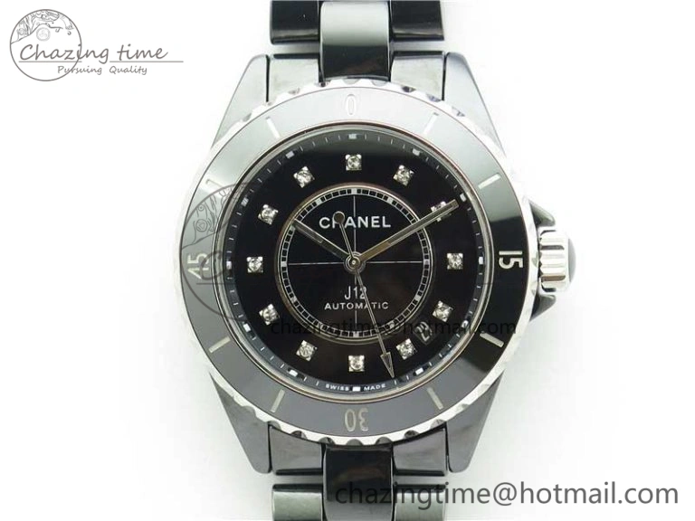 Stylish J12 38mm BV+ 1:1 Best Edition Black Korea Ceramic Black Dial Crystal Markers on Bracelet Calibre 12. 6484