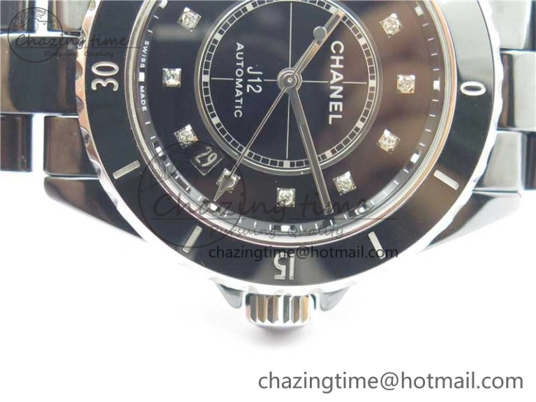 Stylish J12 38mm BV+ 1:1 Best Edition Black Korea Ceramic Black Dial Crystal Markers on Bracelet Calibre 12. 6484