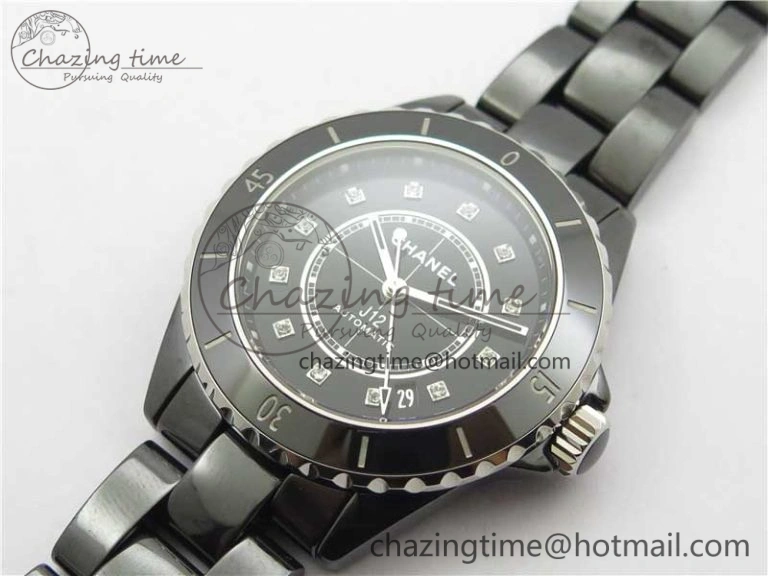 Stylish J12 38mm BV+ 1:1 Best Edition Black Korea Ceramic Black Dial Crystal Markers on Bracelet Calibre 12. 6484