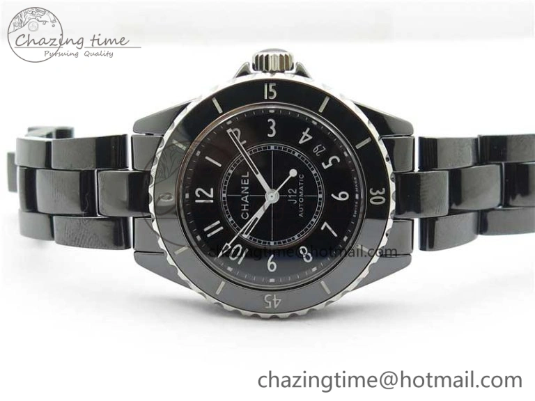 Casual J12 38mm BV+ 1:1 Best Edition Black Korea Ceramic Black Dial Numeral Markers on Bracelet Calibre 12. 6483