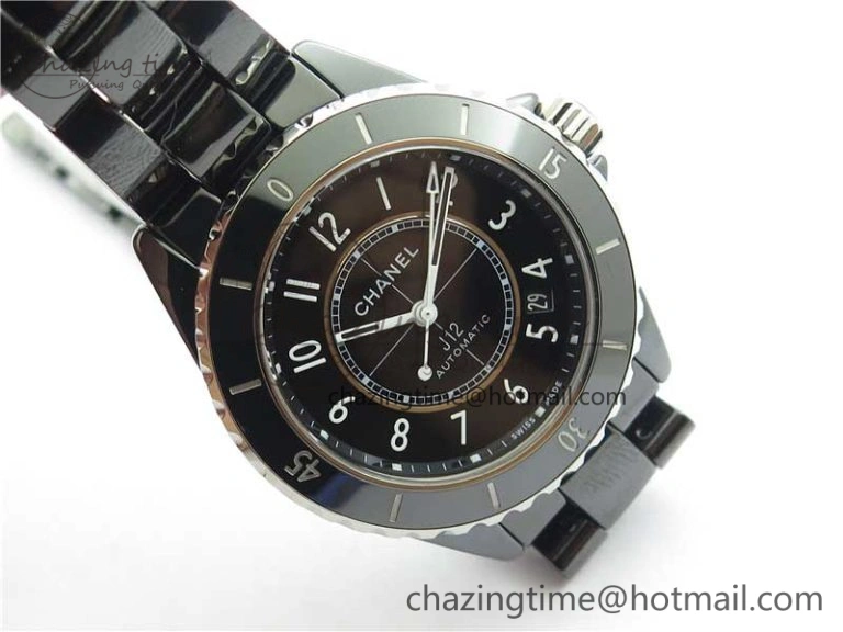 Casual J12 38mm BV+ 1:1 Best Edition Black Korea Ceramic Black Dial Numeral Markers on Bracelet Calibre 12. 6483