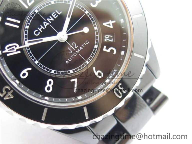 Casual J12 38mm BV+ 1:1 Best Edition Black Korea Ceramic Black Dial Numeral Markers on Bracelet Calibre 12. 6483