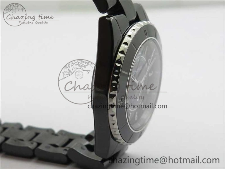 Casual J12 38mm BV+ 1:1 Best Edition Black Korea Ceramic Black Dial Numeral Markers on Bracelet Calibre 12. 6483