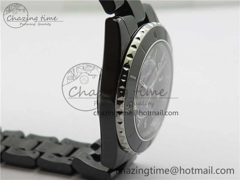 Casual J12 38mm BV+ 1:1 Best Edition Black Korea Ceramic Black Dial Numeral Markers on Bracelet Calibre 12. 6483