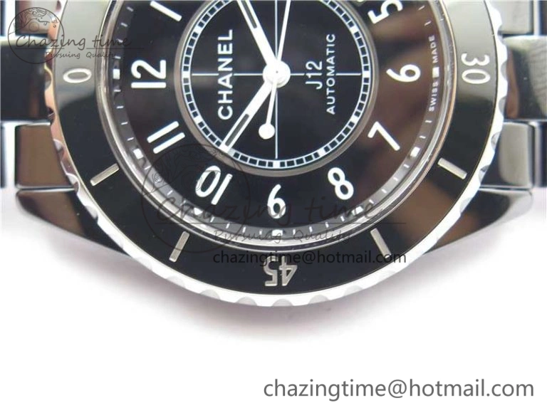 Casual J12 38mm BV+ 1:1 Best Edition Black Korea Ceramic Black Dial Numeral Markers on Bracelet Calibre 12. 6483