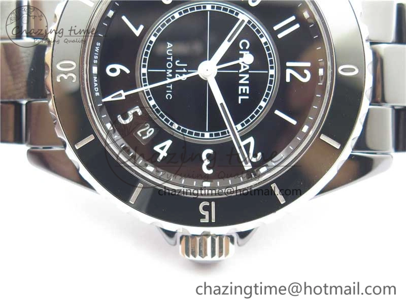 Casual J12 38mm BV+ 1:1 Best Edition Black Korea Ceramic Black Dial Numeral Markers on Bracelet Calibre 12. 6483
