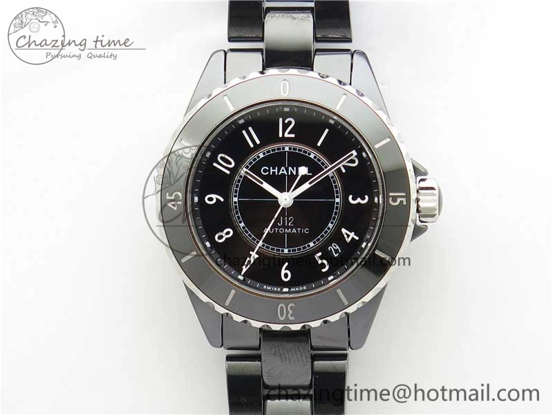 Casual J12 38mm BV+ 1:1 Best Edition Black Korea Ceramic Black Dial Numeral Markers on Bracelet Calibre 12. 6483