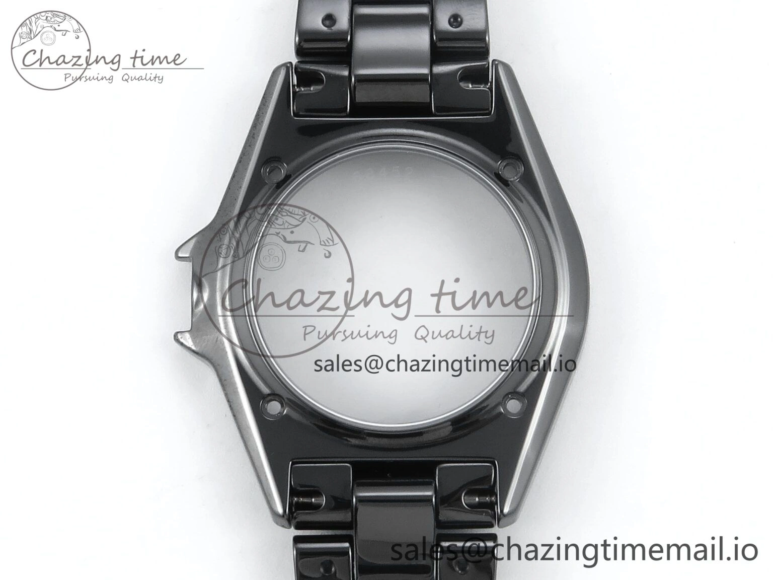 OnTrend J13 33mm Black Ceramic HTF 1:1 Best Edition Black Boy Pattern Dial on Bracelet A12. 6437