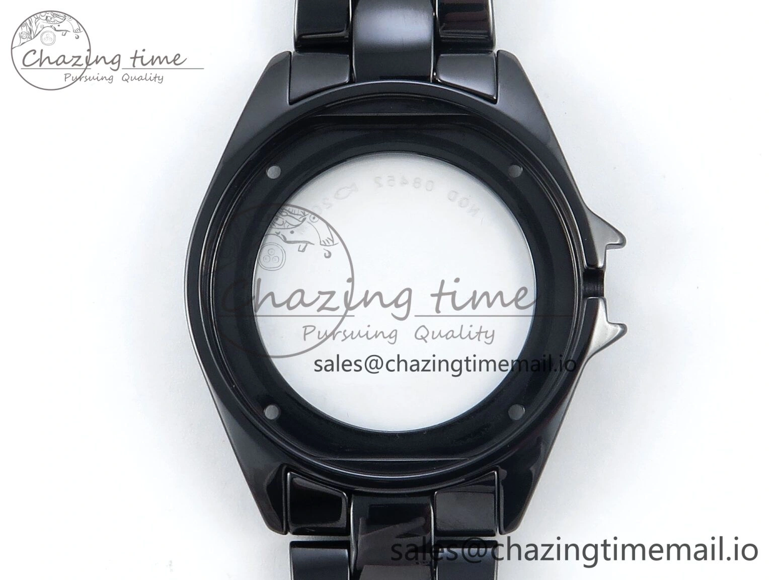 OnTrend J13 33mm Black Ceramic HTF 1:1 Best Edition Black Boy Pattern Dial on Bracelet A12. 6437