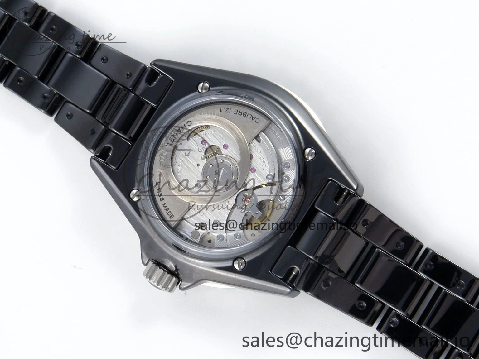 J13 33mm Black Ceramic HTF 1:1 Best Edition Black Numbers Dial on Bracelet A12. Versatile 6439
