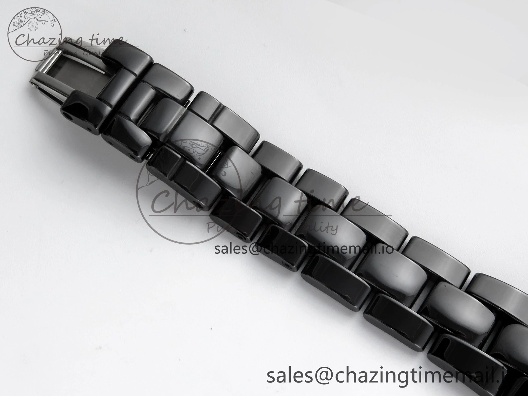 J13 33mm Black Ceramic HTF 1:1 Best Edition Black Numbers Dial on Bracelet A12. Versatile 6439
