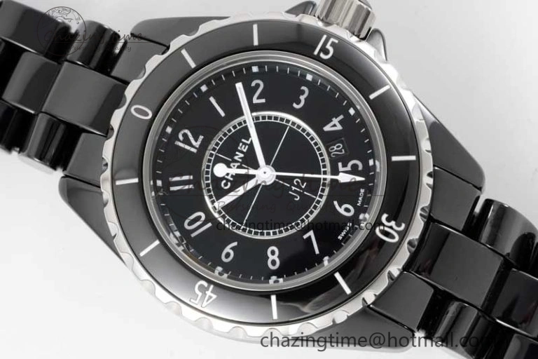J13 33mm Black Korea Ceramic HTF 1:1 Best Edition Black Dial on Bracelet Swiss Quartz Unique 6478