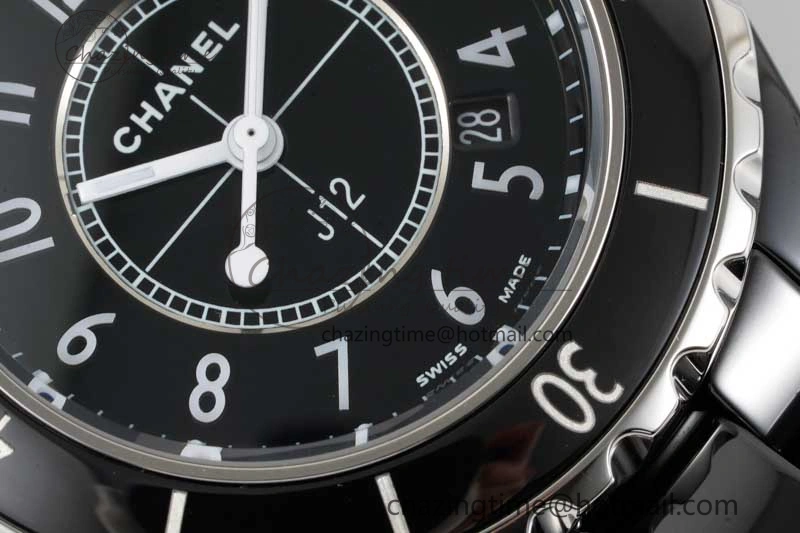 J13 33mm Black Korea Ceramic HTF 1:1 Best Edition Black Dial on Bracelet Swiss Quartz Unique 6478
