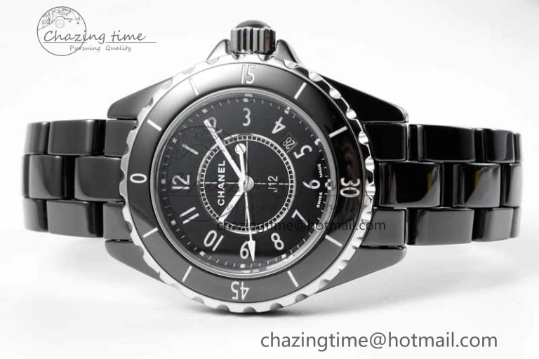 J13 33mm Black Korea Ceramic HTF 1:1 Best Edition Black Dial on Bracelet Swiss Quartz Unique 6478