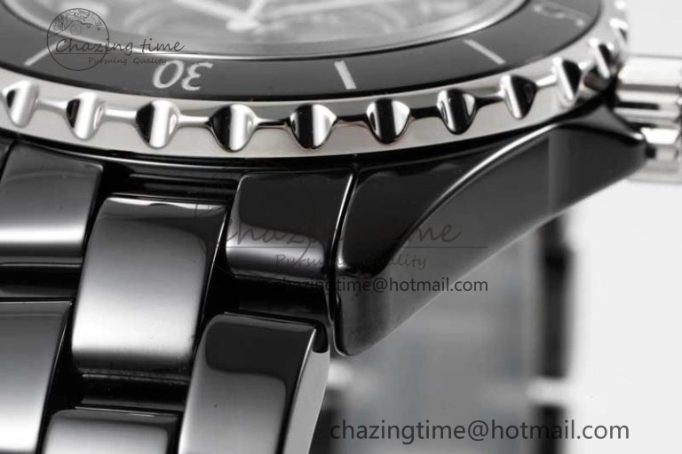 J13 33mm Black Korea Ceramic HTF 1:1 Best Edition Black Dial on Bracelet Swiss Quartz Unique 6478