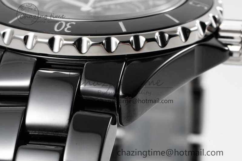J13 33mm Black Korea Ceramic HTF 1:1 Best Edition Black Dial on Bracelet Swiss Quartz Unique 6478