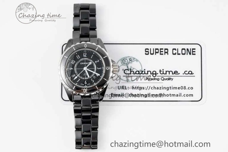 J13 33mm Black Korea Ceramic HTF 1:1 Best Edition Black Dial on Bracelet Swiss Quartz Unique 6478