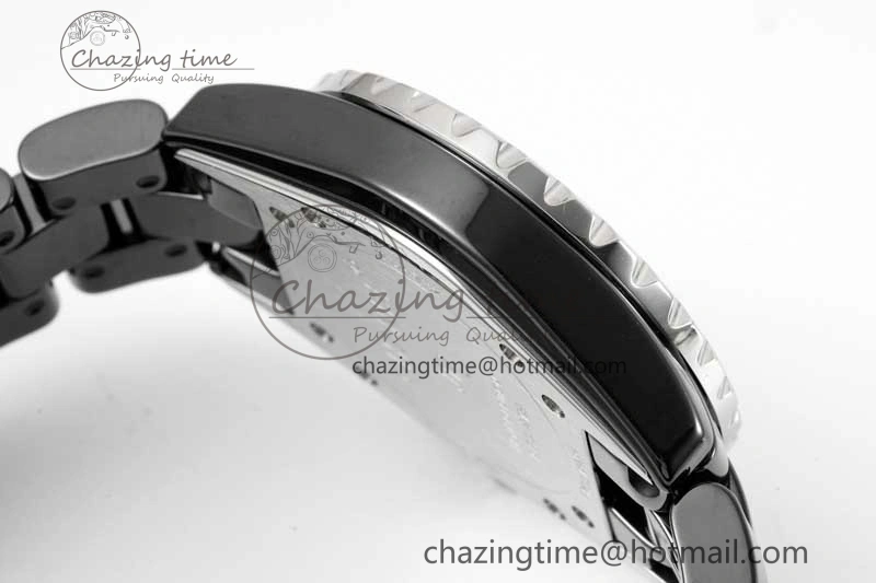 J13 33mm Black Korea Ceramic HTF 1:1 Best Edition Black Dial on Bracelet Swiss Quartz Unique 6478