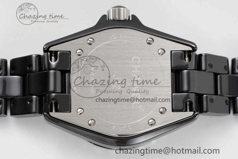J13 33mm Black Korea Ceramic HTF 1:1 Best Edition Black Dial on Bracelet Swiss Quartz Unique 6478