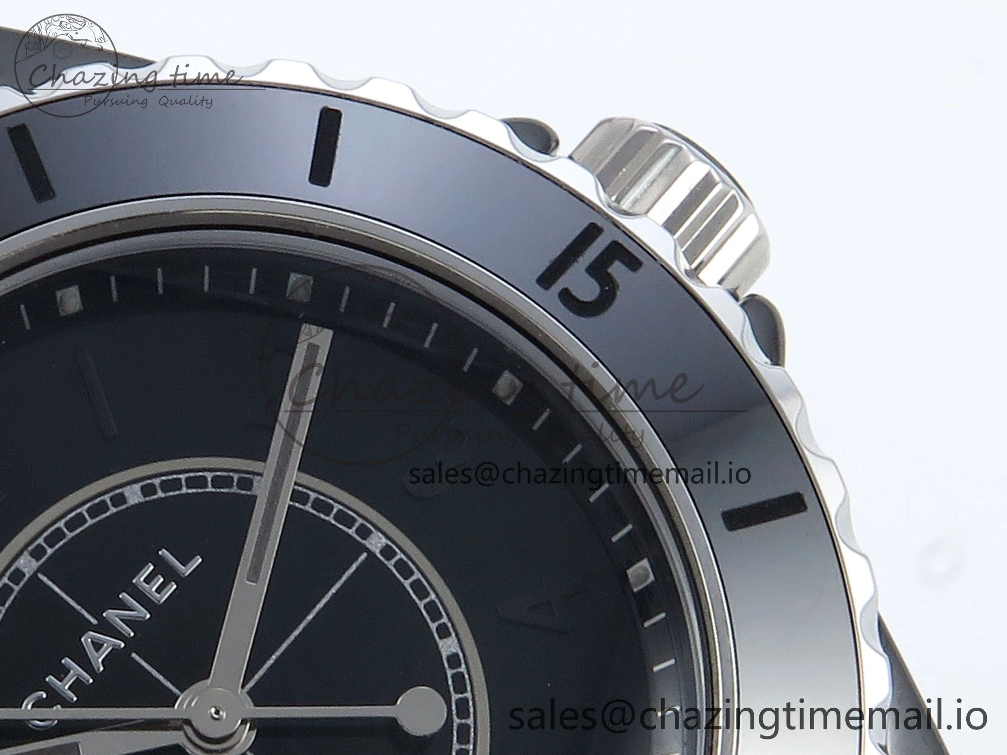 Stretchable J13 33mm HTF 1:1 Best Edition Black Ceramic Numeral Markers Dial on Bracelet Swiss Quartz 6440