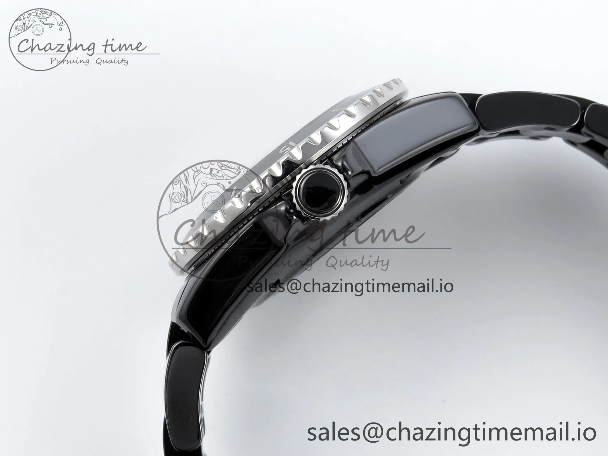 GoAnywhere J13 33mm HTF 1:1 Best Edition Black Korea Ceramic Diamonds Markers Dial on Bracelet A12. 6423