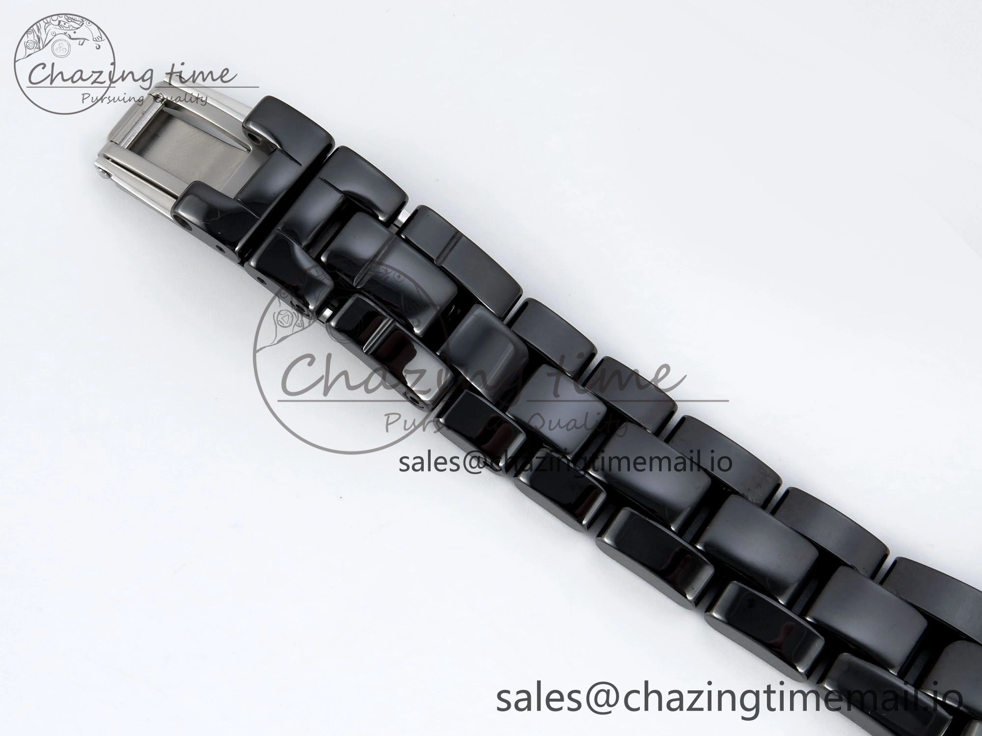 J13 33mm HTF 1:1 Best Edition Black Korea Ceramic Diamonds Markers Dial on Bracelet Swiss Quartz WaterResistant 6419