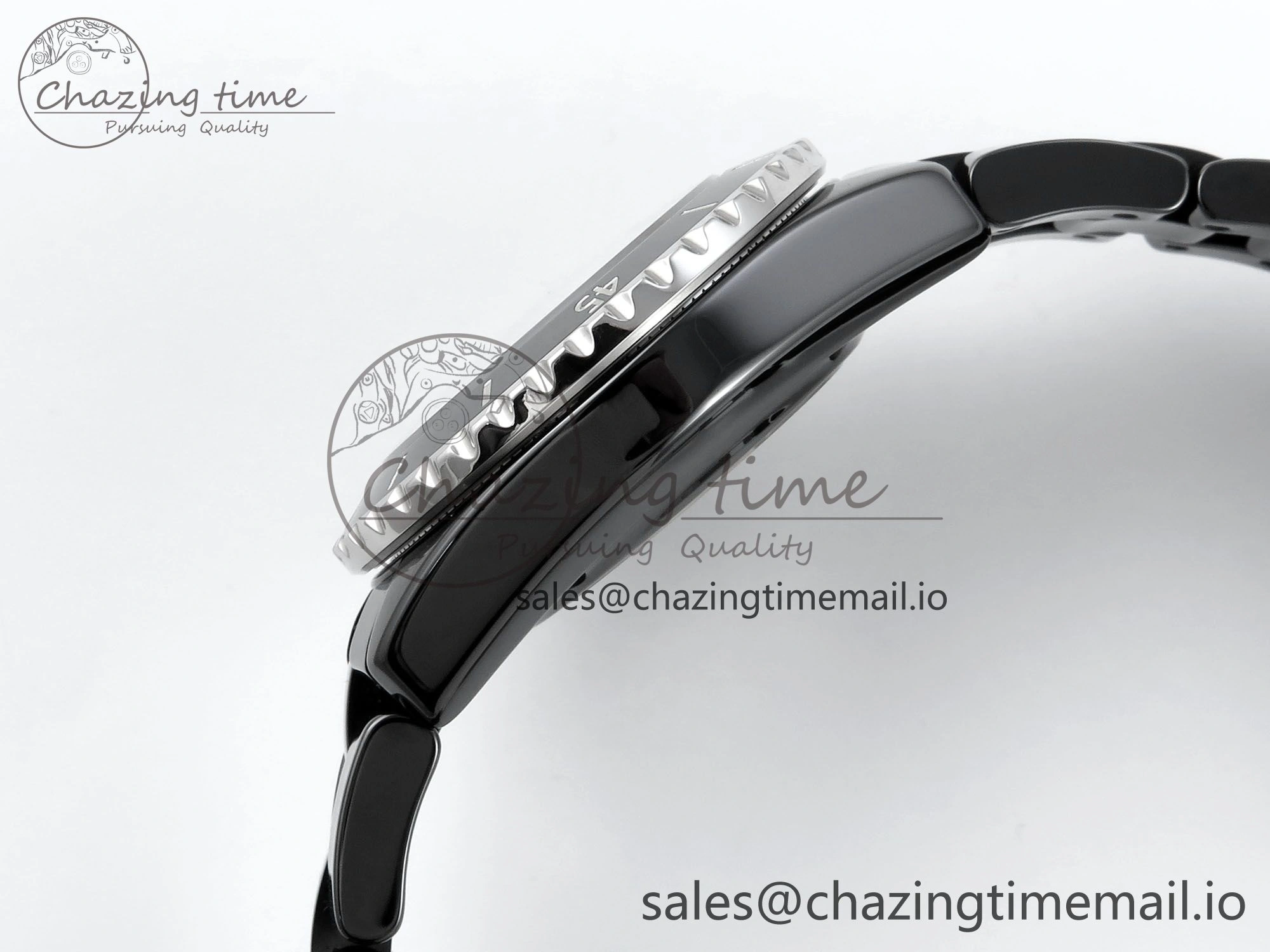 FreshLook J13 33mm HTF 1:1 Best Edition Black Korea Ceramic Numeral Markers Dial on Bracelet A12. 6421