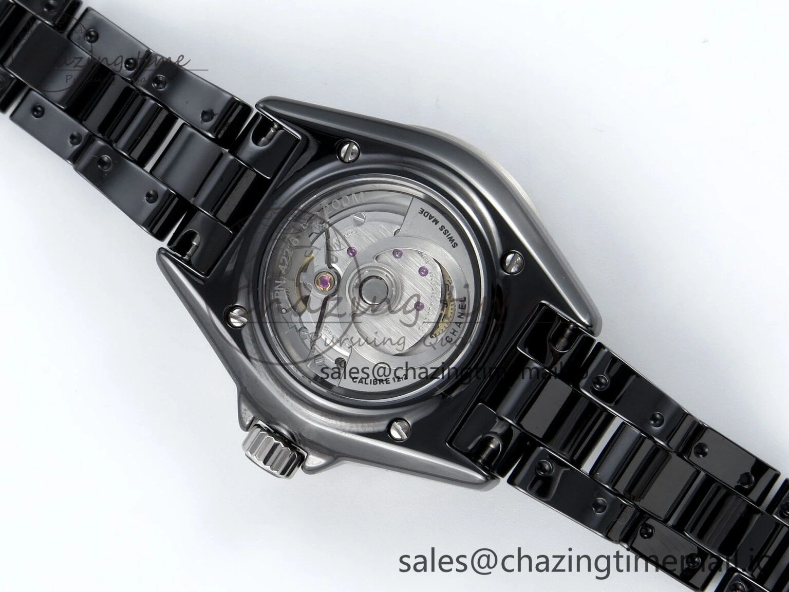 FreshLook J13 33mm HTF 1:1 Best Edition Black Korea Ceramic Numeral Markers Dial on Bracelet A12. 6421