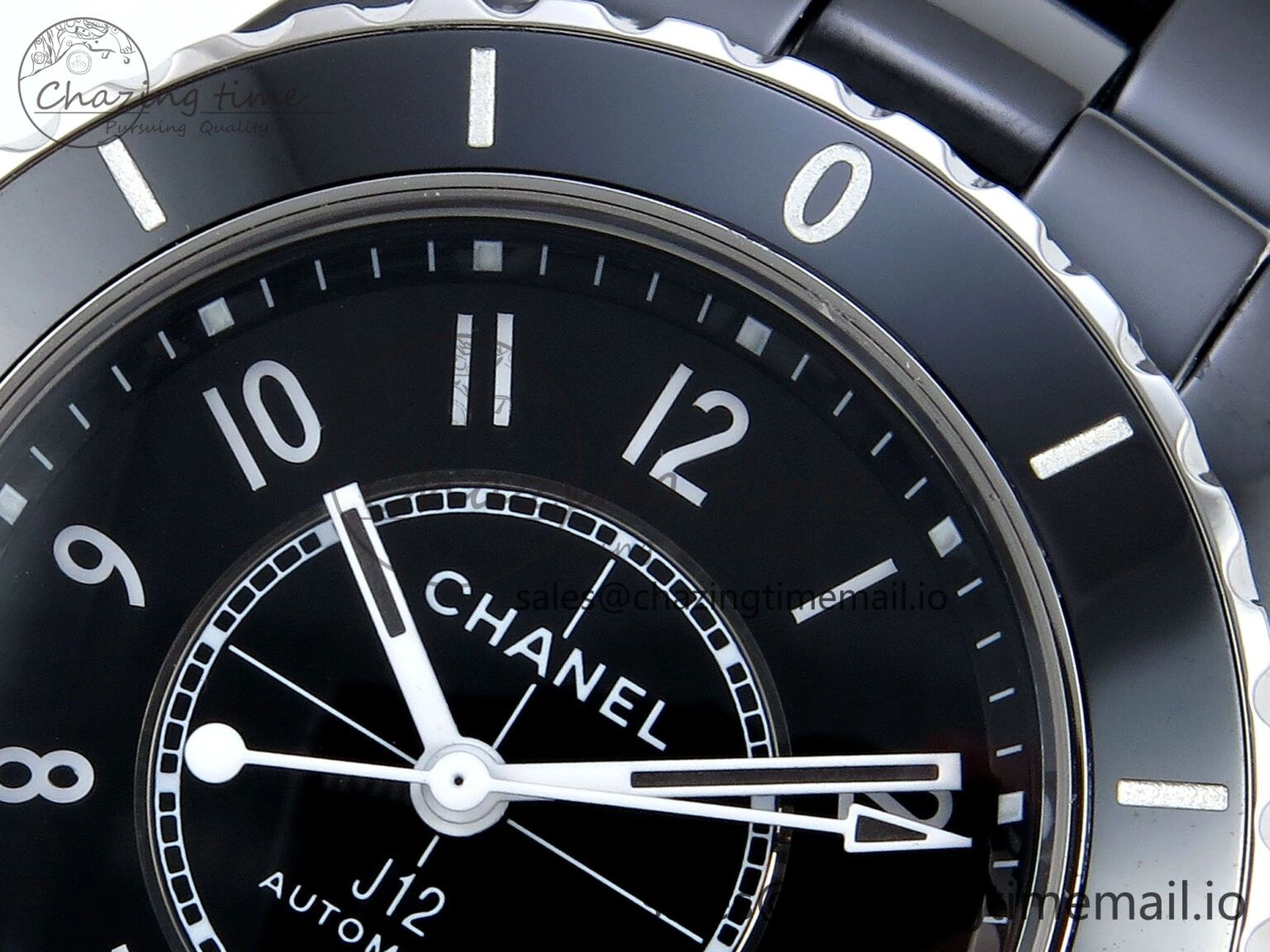 FreshLook J13 33mm HTF 1:1 Best Edition Black Korea Ceramic Numeral Markers Dial on Bracelet A12. 6421