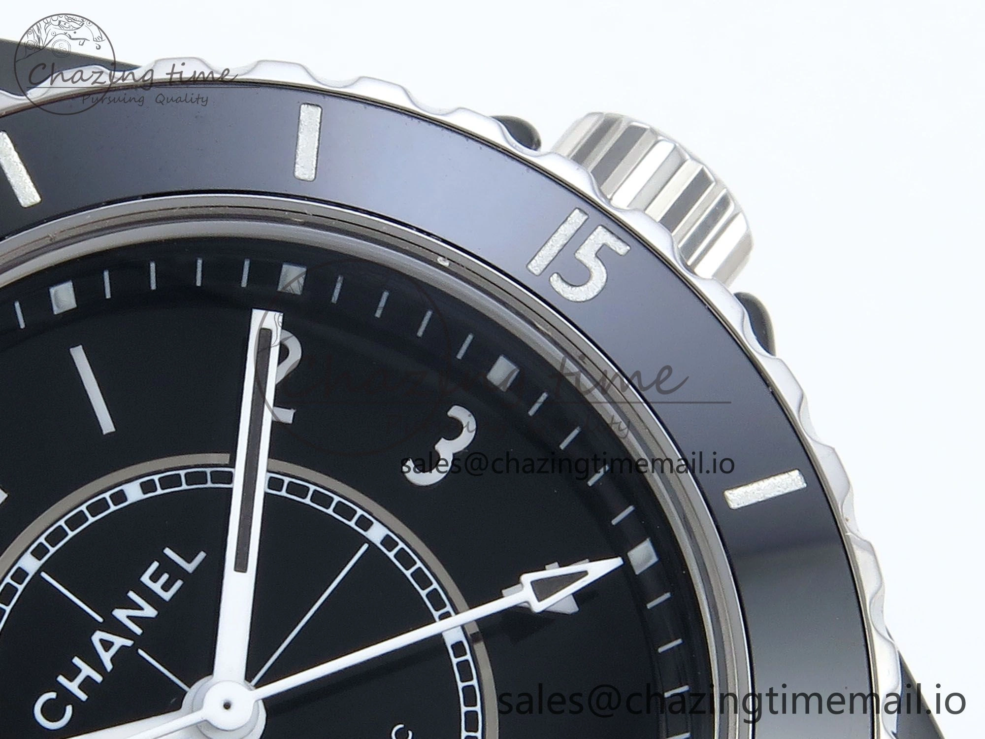 FreshLook J13 33mm HTF 1:1 Best Edition Black Korea Ceramic Numeral Markers Dial on Bracelet A12. 6421