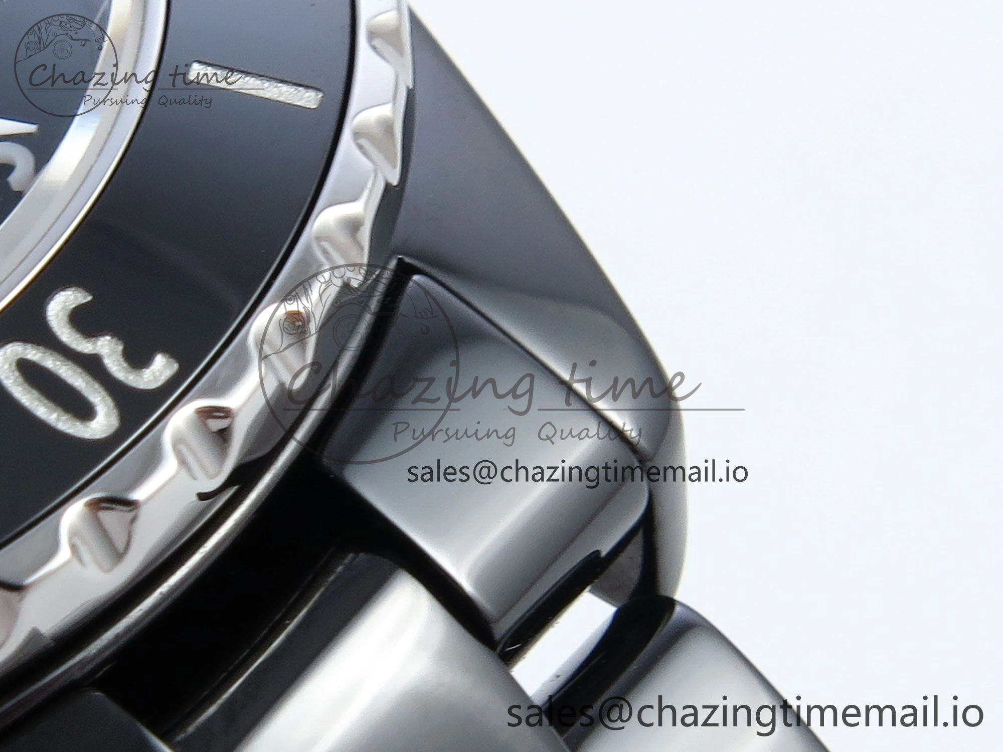 FreshLook J13 33mm HTF 1:1 Best Edition Black Korea Ceramic Numeral Markers Dial on Bracelet A12. 6421