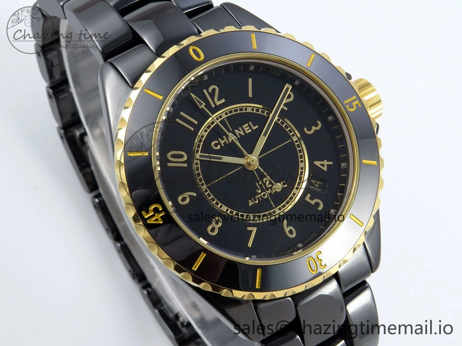 Elegant J13 33mm HTF 1:1 Best Edition Black YG Dial on Bracelet A12. 6413