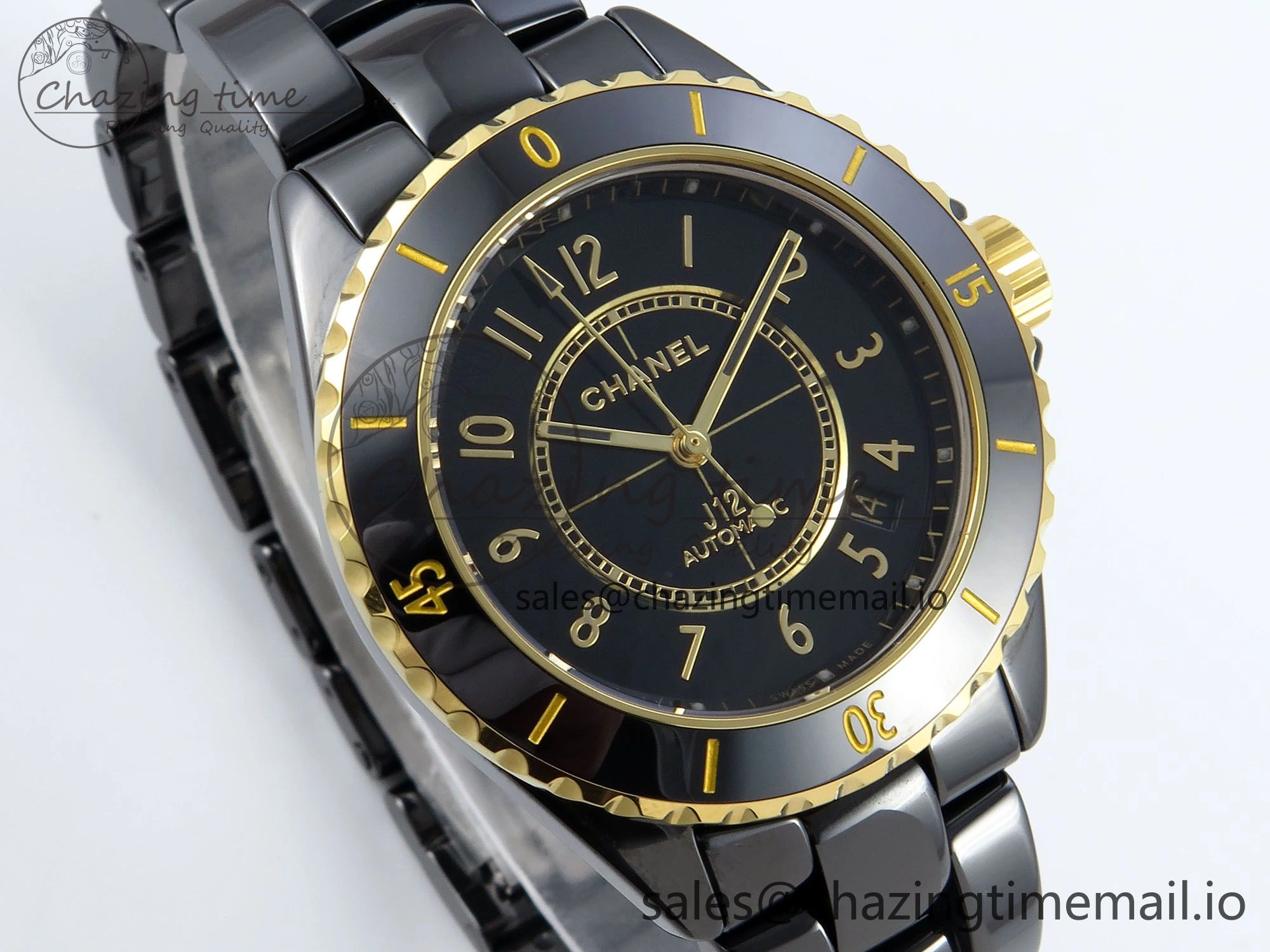 Elegant J13 33mm HTF 1:1 Best Edition Black YG Dial on Bracelet A12. 6413