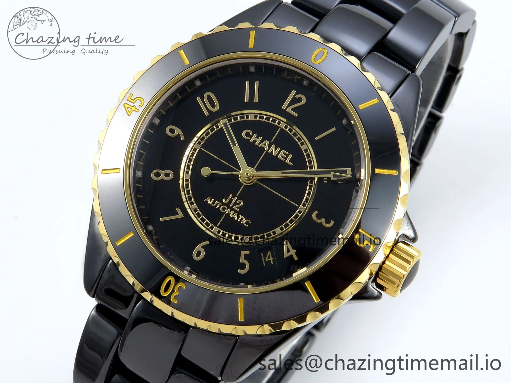 Elegant J13 33mm HTF 1:1 Best Edition Black YG Dial on Bracelet A12. 6413