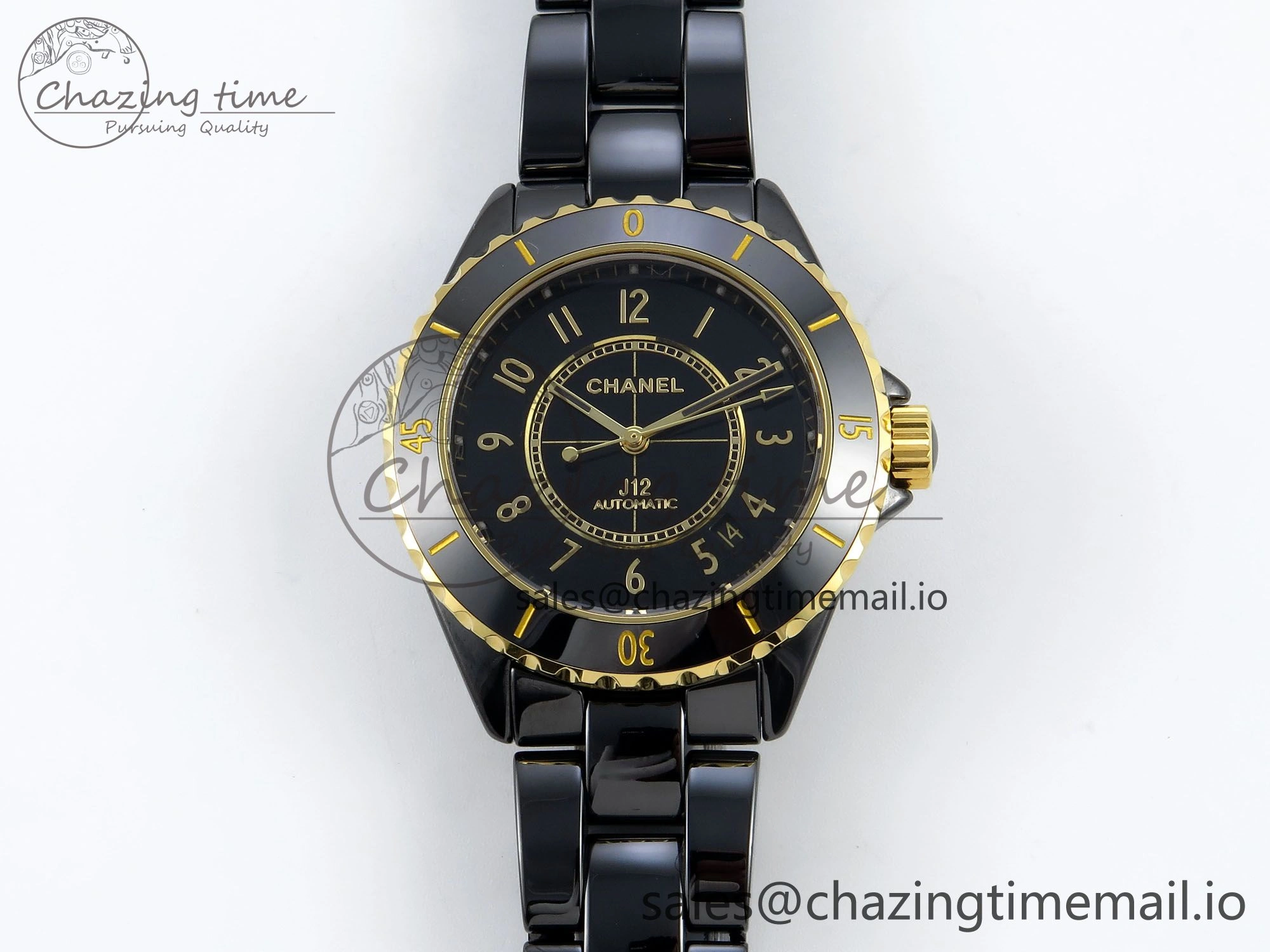 Elegant J13 33mm HTF 1:1 Best Edition Black YG Dial on Bracelet A12. 6413