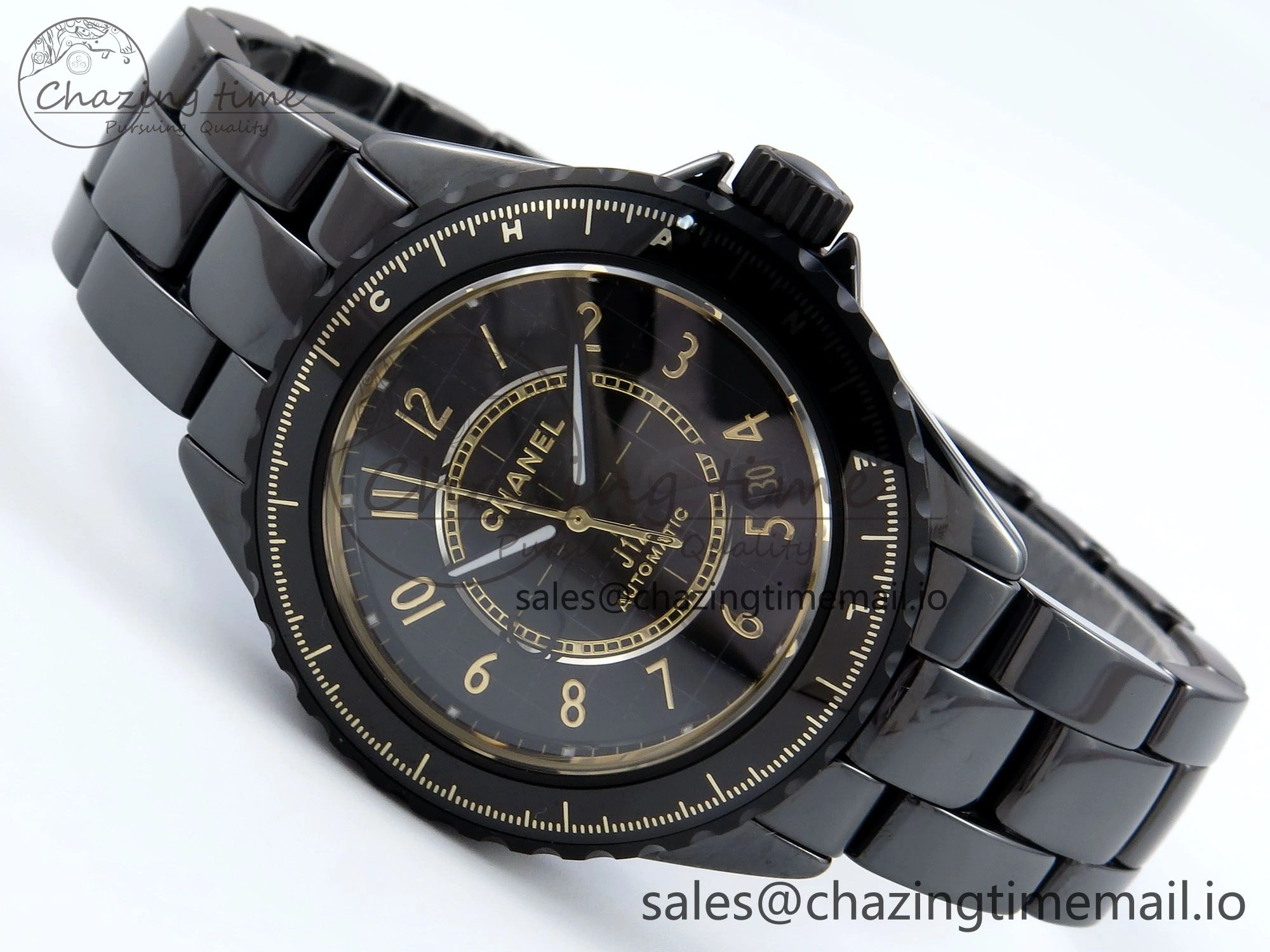 SunProtective J13 33mm HTF 1:1 Best Edition Black YG Plaid Dial on Bracelet A12. 6414