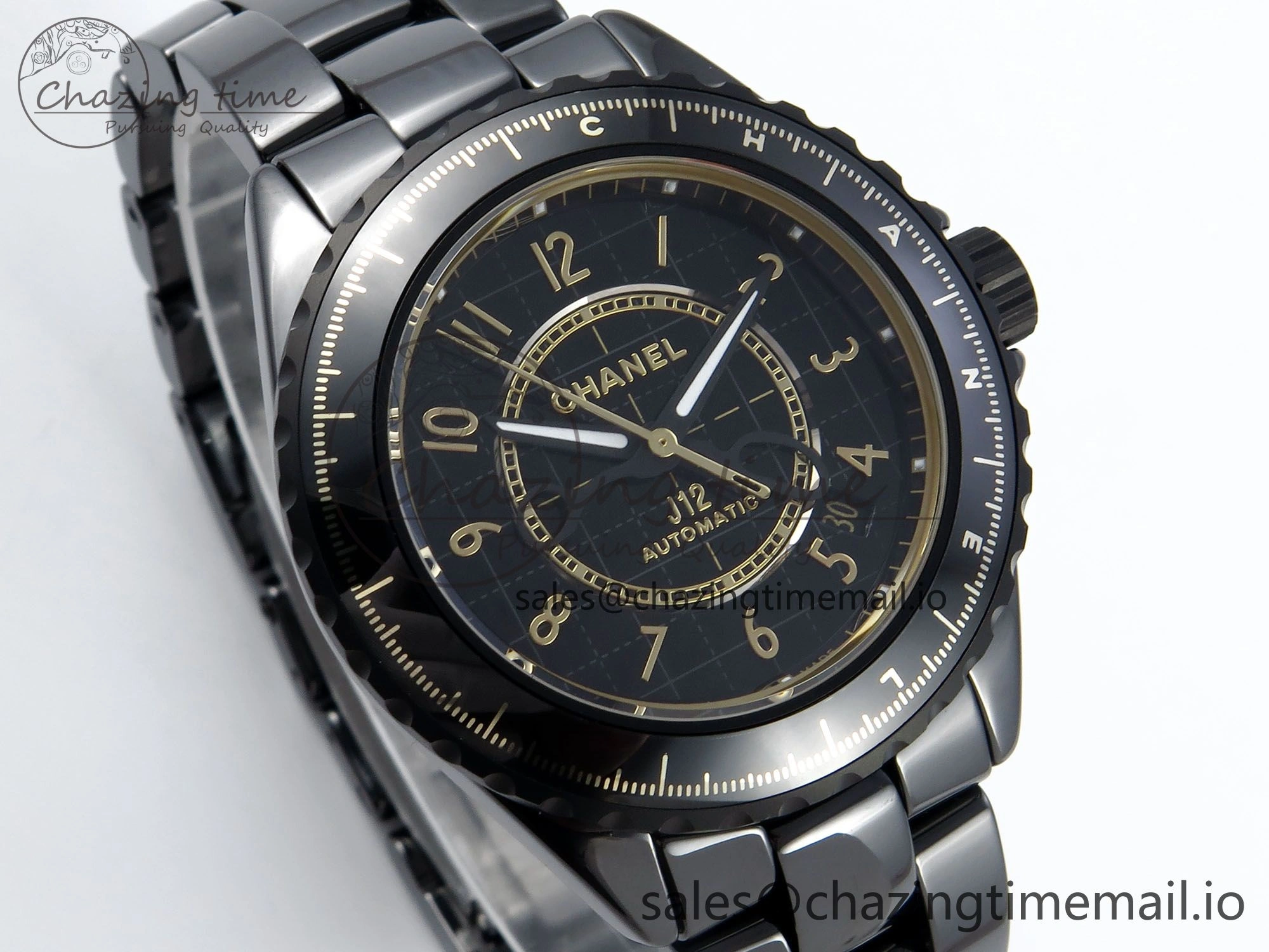 SunProtective J13 33mm HTF 1:1 Best Edition Black YG Plaid Dial on Bracelet A12. 6414