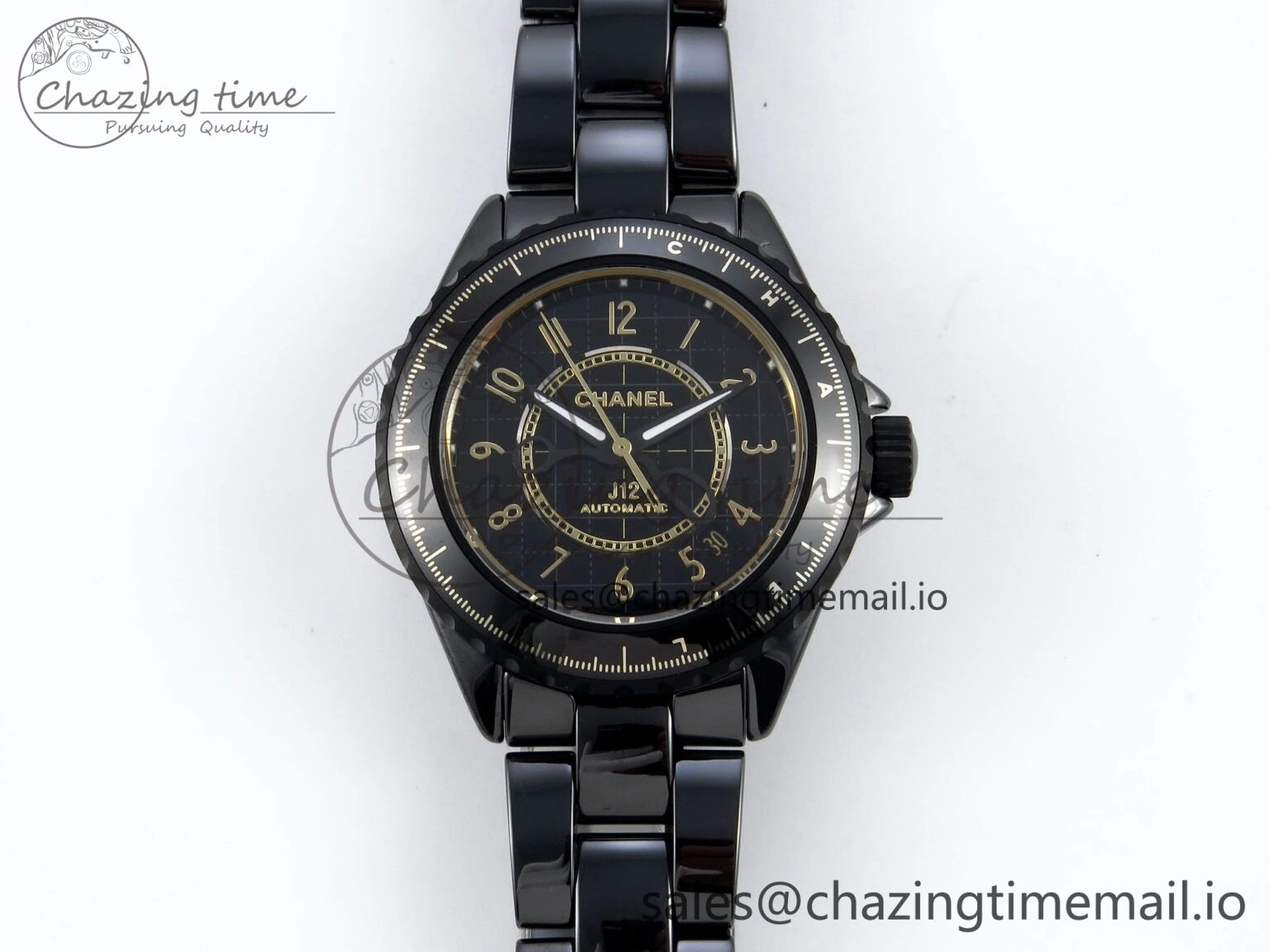 SunProtective J13 33mm HTF 1:1 Best Edition Black YG Plaid Dial on Bracelet A12. 6414