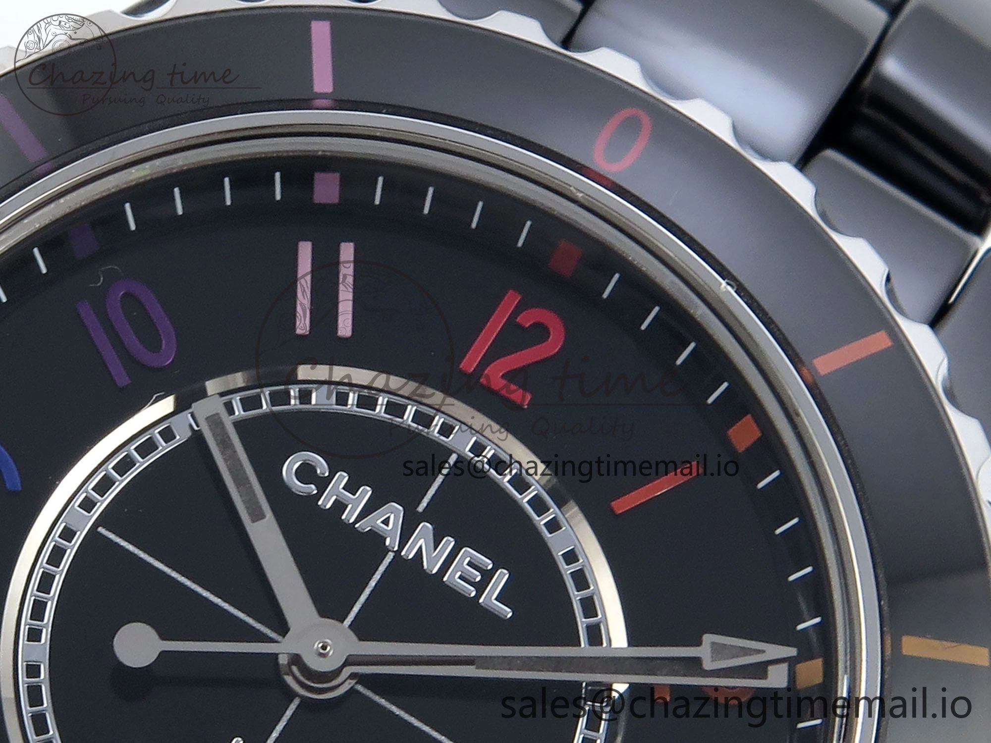 HighQuality J13 33mm HTF 1:1 Best Edition Rainbow Numeral Markers Dial on Bracelet A12. 6417