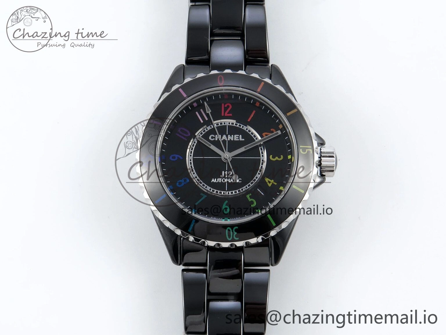 HighQuality J13 33mm HTF 1:1 Best Edition Rainbow Numeral Markers Dial on Bracelet A12. 6417